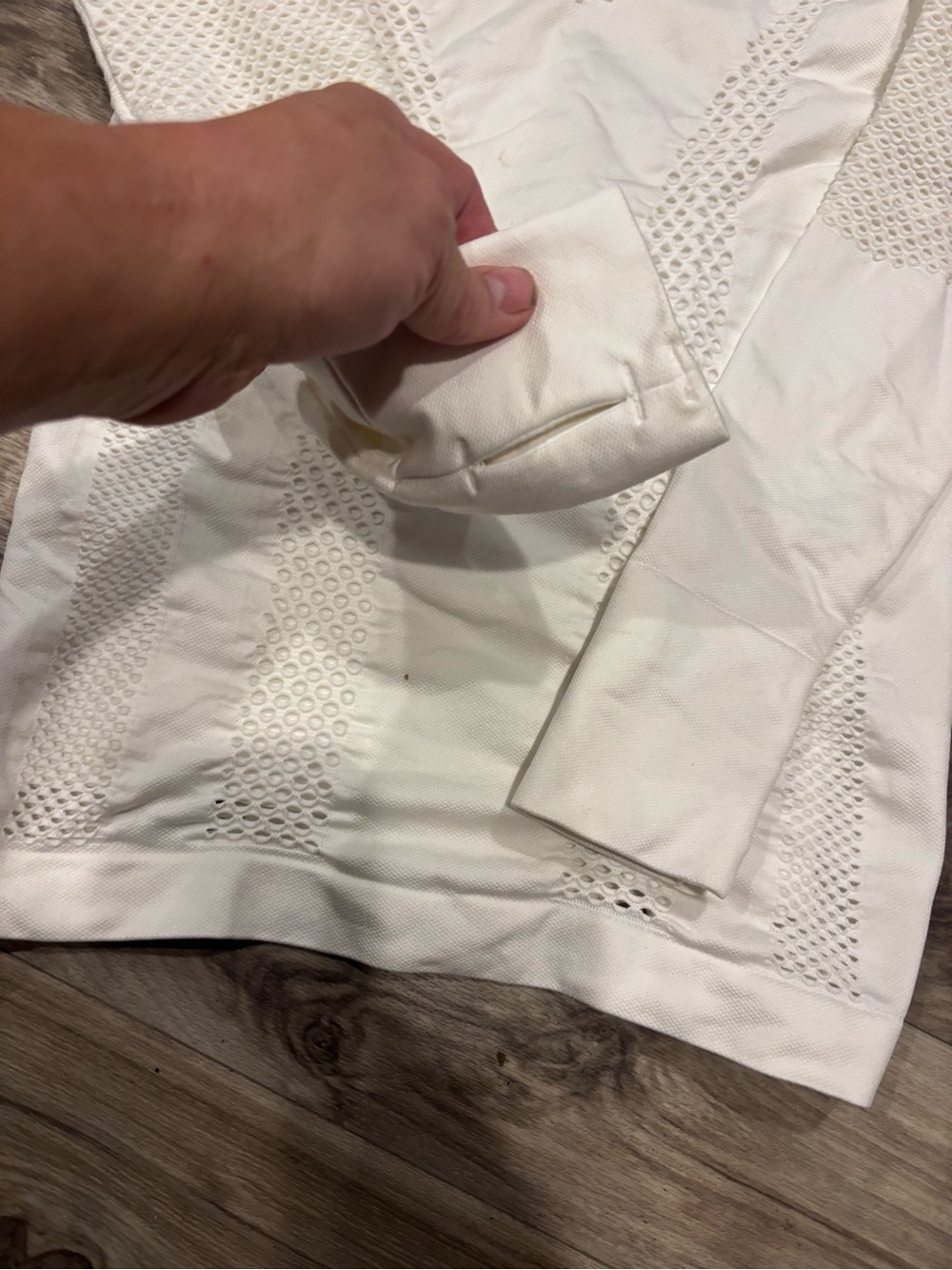 Athleta White Open-Knit Crewneck Sweatshirt - Picture 10 of 10